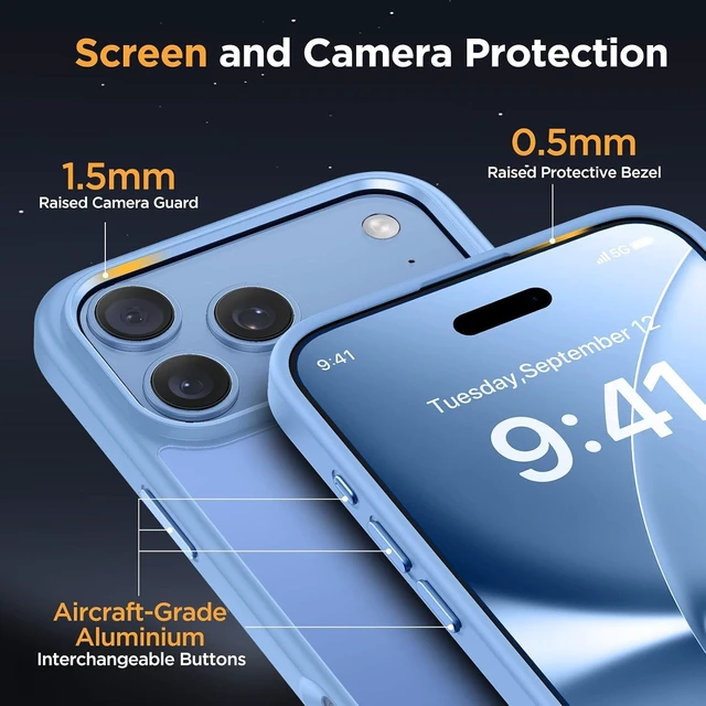 Alt view image 6 of 7 - Magnetic for iPhone 18 Pro Max Case Light Blue