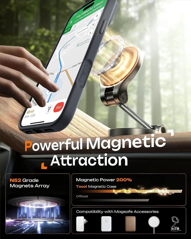 Alt view image 5 of 7 - for iPhone 18 Pro Case Compatible with MagSafe Black
