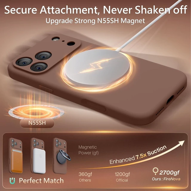Alt view image 5 of 7 - Magnetic for iPhone 18 Pro Case 6.3 Light Brown