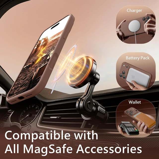 Alt view image 6 of 7 - Magnetic for iPhone 18 Pro Case 6.3 Light Brown