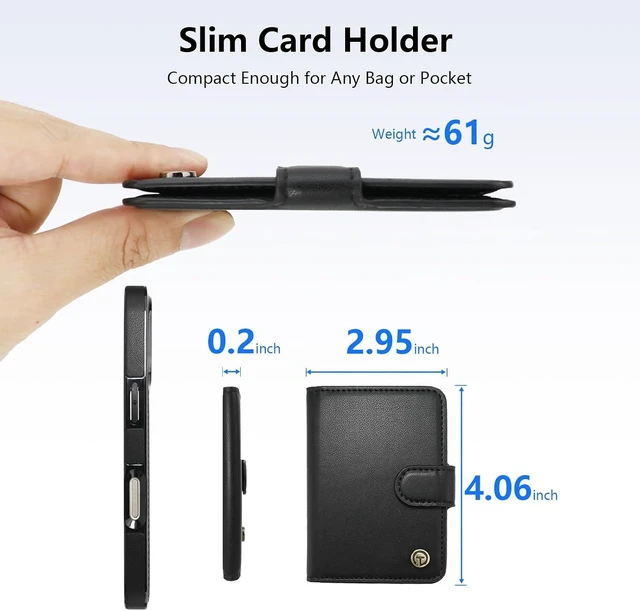 Alt view image 2 of 7 - for iPhone 18/17 Pro Detachable Magnetic Slim Wallet Case Black