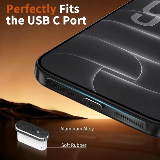 Alt view image 4 of 7 - for iPhone 18 Pro Max Speaker Dust Cover & USB C Dust Plug Black
