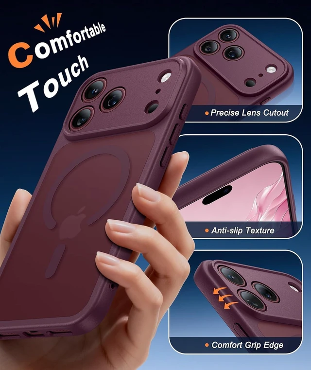 Alt view image 5 of 7 - for iPhone 18 Pro Max / 17 Pro Max Case Fit for MagSafe Burgundy