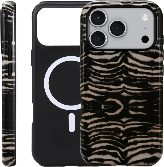 Main image of for iPhone 17 ProMax/18 ProMax Case - Wireless Charging for MagSafe Dual-Layer Design (Outer Hard PC Shell + Inner Soft TPU Shell) Unisex Shockproof Protective Case - Tiger Stripe Pattern.