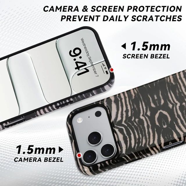 Alt view image 3 of 7 - for iPhone 17 ProMax/18 ProMax Case - Wireless Charging for MagSafe Dual-Layer Design (Outer Hard PC Shell + Inner Soft TPU Shell) Unisex Shockproof Protective Case - Tiger Stripe Pattern.