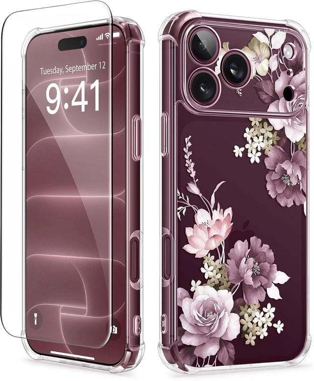 Main image of for iPhone 18 Pro Case/17 Pro Case Floral Clear Slim Women