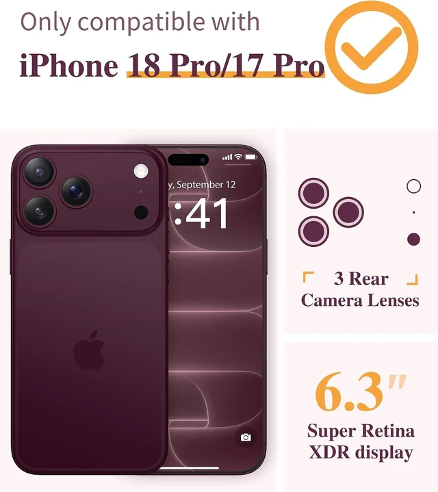 Alt view image 2 of 7 - for iPhone 18 Pro Case/17 Pro Case Floral Clear Slim Women
