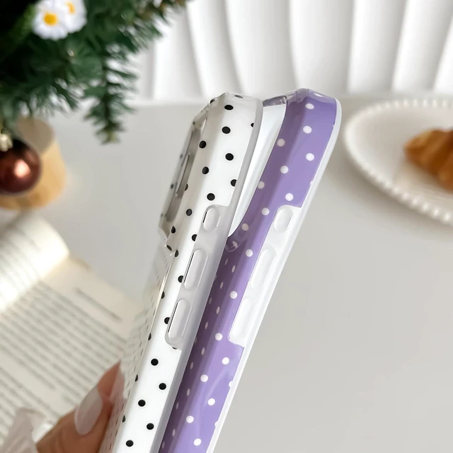 Alt view image 4 of 7 - for iPhone 18 Pro Case Cute Polka Dot Phone Case Soft TPU Slim Shockproof Phone Cover for Women Girls White