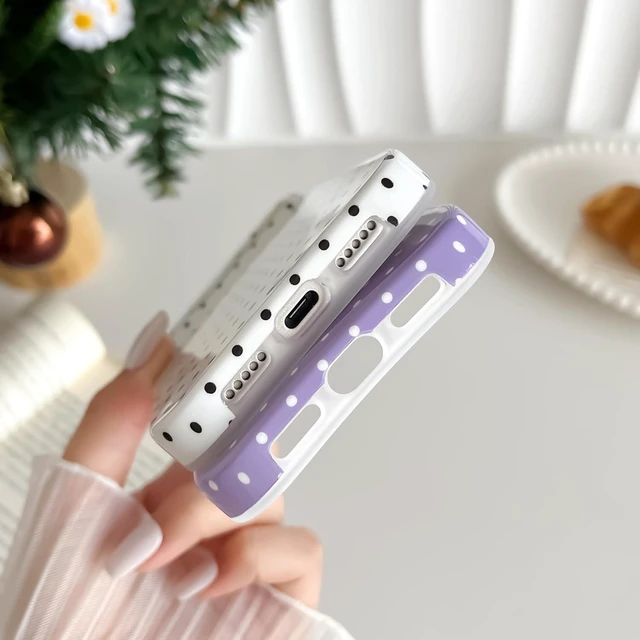 Alt view image 5 of 7 - for iPhone 18 Pro Case Cute Polka Dot Phone Case Soft TPU Slim Shockproof Phone Cover for Women Girls White