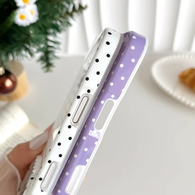 Alt view image 6 of 7 - for iPhone 18 Pro Case Cute Polka Dot Phone Case Soft TPU Slim Shockproof Phone Cover for Women Girls White