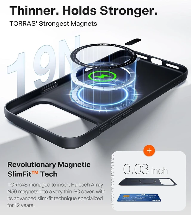 Alt view image 4 of 7 - Magnetic Slim Fit for iPhone 18 Pro Max Case Ultra Thin Matte Black