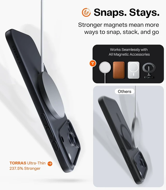 Alt view image 5 of 7 - Magnetic Slim Fit for iPhone 18 Pro Max Case Ultra Thin Matte Black