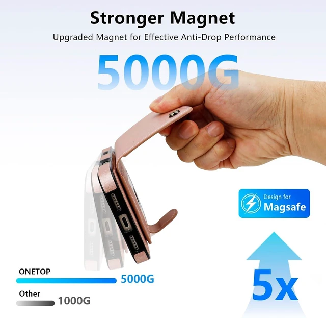 Alt view image 5 of 7 - for iPhone 18/17 Pro Detachable Magnetic Slim Wallet Case Rosegold