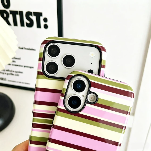 Alt view image 4 of 7 - for iPhone 18 Pro Case Cute Yellow Colorful Striped Phone Case