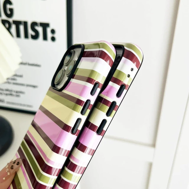 Alt view image 5 of 7 - for iPhone 18 Pro Case Cute Yellow Colorful Striped Phone Case