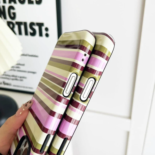 Alt view image 7 of 7 - for iPhone 18 Pro Case Cute Yellow Colorful Striped Phone Case