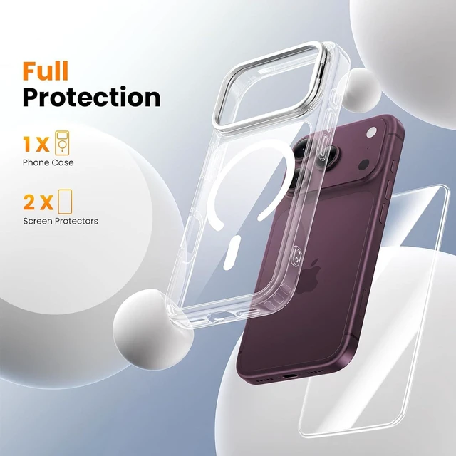 Alt view image 3 of 7 - for iPhone 18 Pro Case with Lens StandScreen ProtectorClear White