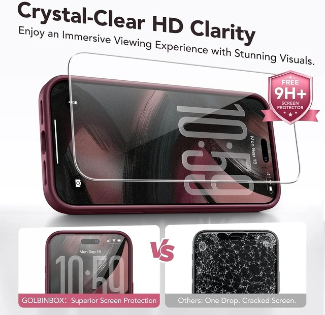 Alt view image 7 of 7 - Magnetic Shockproof for iPhone 18 Pro Max & 17 Pro Max Case Burgundy