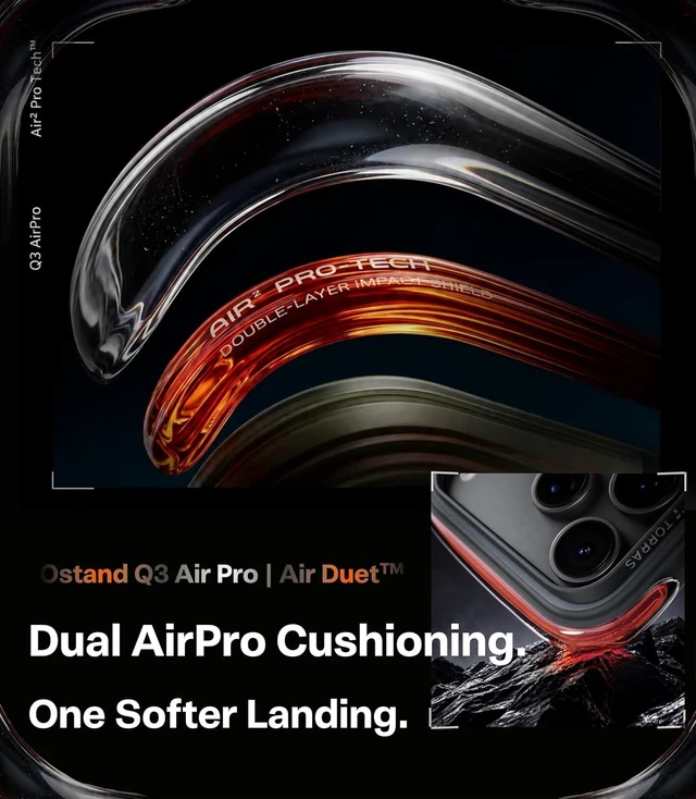 Alt view image 2 of 7 - Q3 Air Pro for iPhone 18 Pro Max Case 360° Mag Stand Dual Airbags