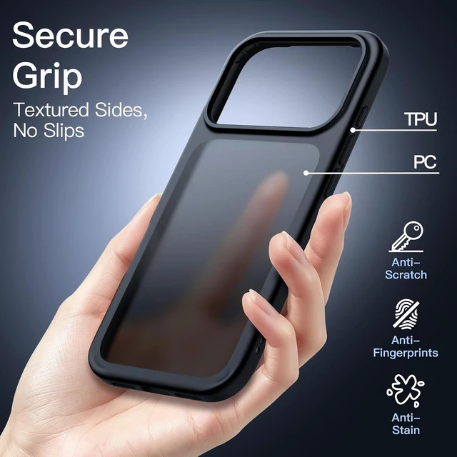 Alt view image 4 of 7 - Matte Case for iPhone 18 Pro Max Black