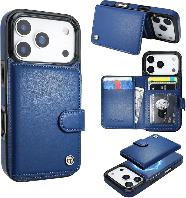 Main image of for iPhone 18/17 Pro Detachable Magnetic Slim Wallet Case Blue