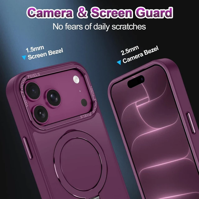 Alt view image 7 of 7 - for iPhone 18 Pro case/iPhone 17 Pro Case Ring Stand
