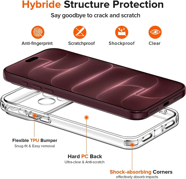 Alt view image 4 of 7 - 3-in-1 Clear Case for iPhone 18 Pro Max 6.9 2026 Phone Case Clear