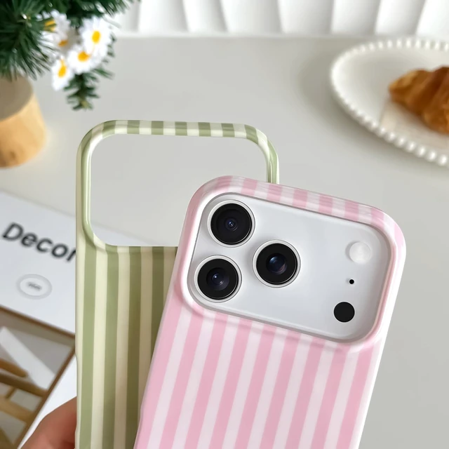 Alt view image 3 of 7 - for iPhone 18 Pro Case Striped Phone Case for Women Girls Pink