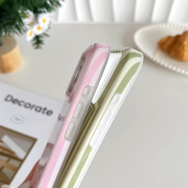 Alt view image 4 of 7 - for iPhone 18 Pro Case Striped Phone Case for Women Girls Pink