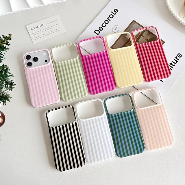 Alt view image 7 of 7 - for iPhone 18 Pro Case Striped Phone Case for Women Girls Pink