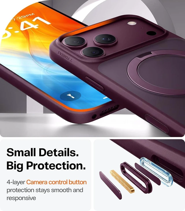 Alt view image 7 of 7 - Ostand for iPhone 18 Pro Max Case with Magnetic Stand Slim