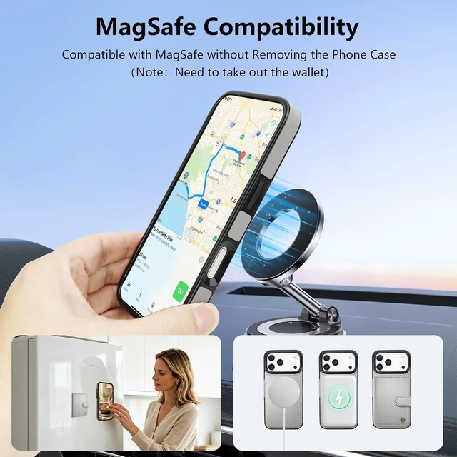 Alt view image 4 of 7 - for iPhone 18/17 Pro Detachable Magnetic Slim Wallet Case Grey