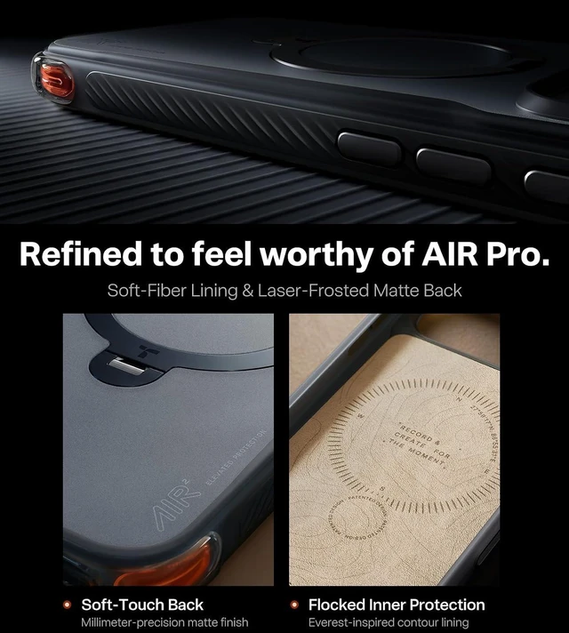 Alt view image 7 of 7 - Q3 Air Pro for iPhone 18 Pro Max Case 360° Mag Stand Dual Airbags