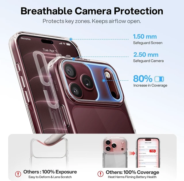 Alt view image 6 of 7 - for iPhone 18 Pro Max / 17 Pro Max Case Crystal Clear Anti-Yellow