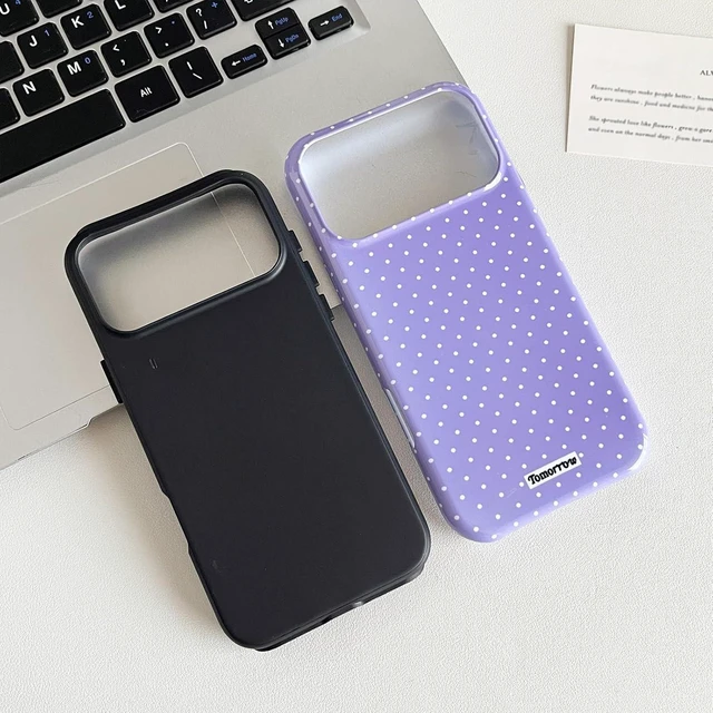 Alt view image 4 of 7 - for iPhone 18 Pro Case Simple Cute Polka Dot Phone Case Black
