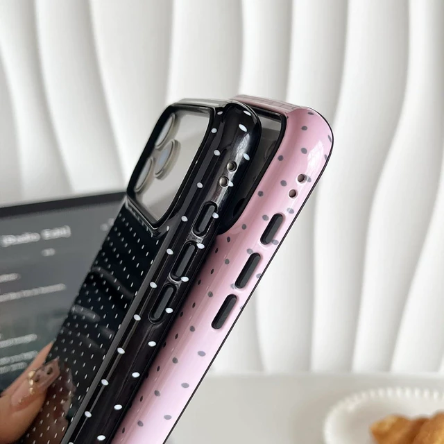 Alt view image 7 of 7 - for iPhone 18 Pro Case Simple Cute Polka Dot Phone Case Black