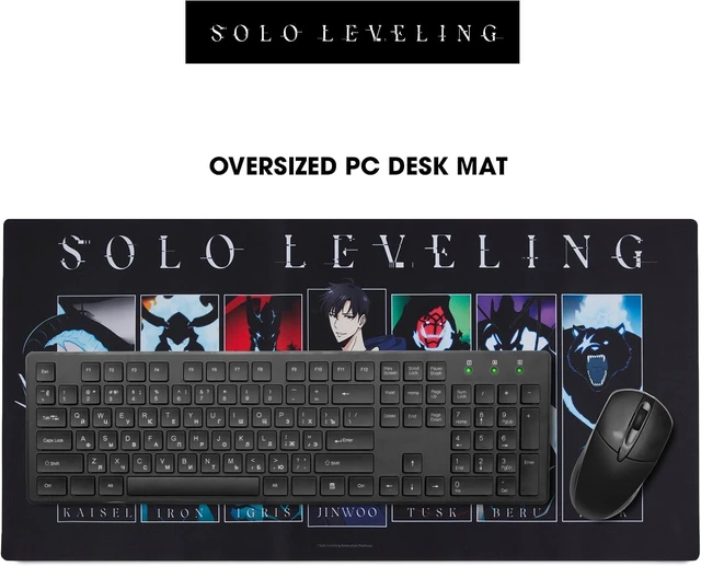 Alt view image 2 of 7 - Solo Leveling Large Gaming Mouse Pad 31x15 XL Computer Desk Mat Anime