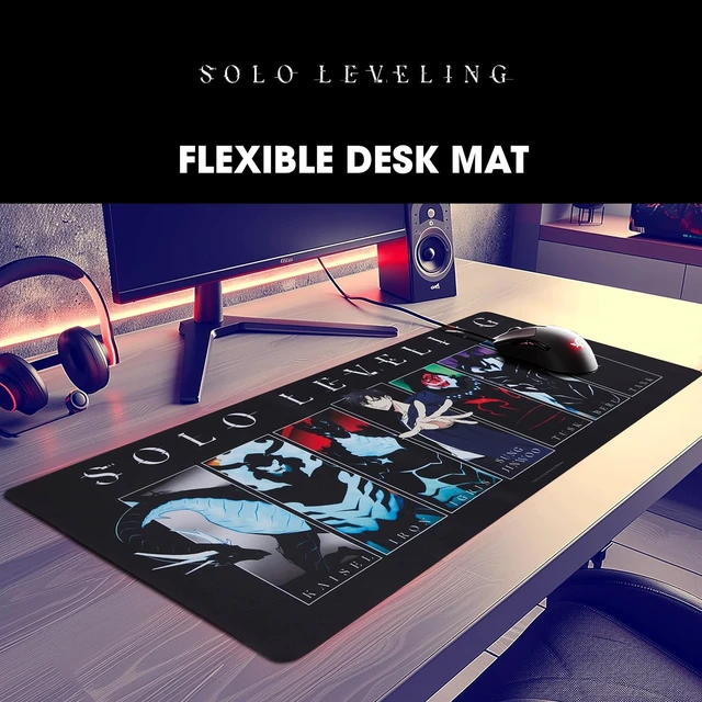 Alt view image 3 of 7 - Solo Leveling Large Gaming Mouse Pad 31x15 XL Computer Desk Mat Anime