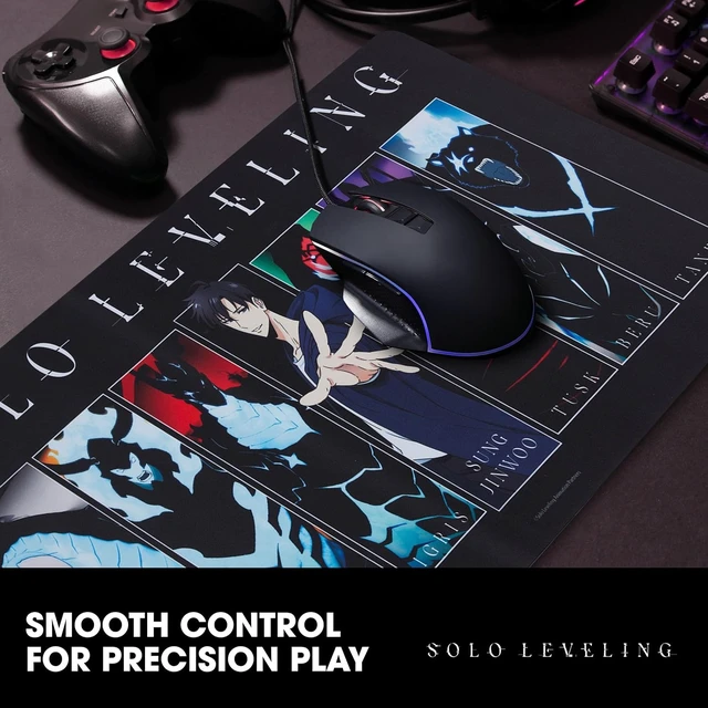Alt view image 4 of 7 - Solo Leveling Large Gaming Mouse Pad 31x15 XL Computer Desk Mat Anime