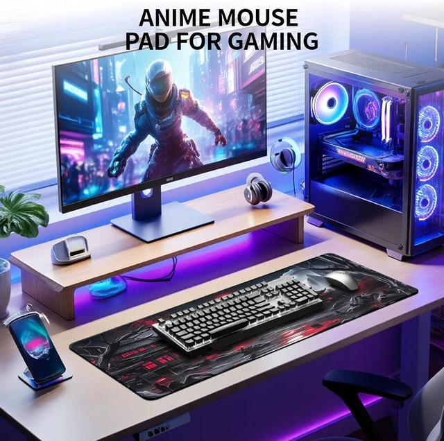 Alt view image 2 of 7 - Anime Mouse Pad Non-Slip Large Gaming Mouse Pad with Stitched Edges