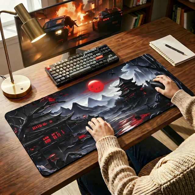 Alt view image 6 of 7 - Anime Mouse Pad Non-Slip Large Gaming Mouse Pad with Stitched Edges