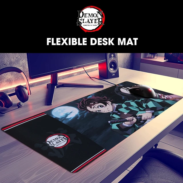 Alt view image 3 of 7 - Demon Slayer Large Gaming Mouse Pad 31x15 XL Computer Desk Mat Anime