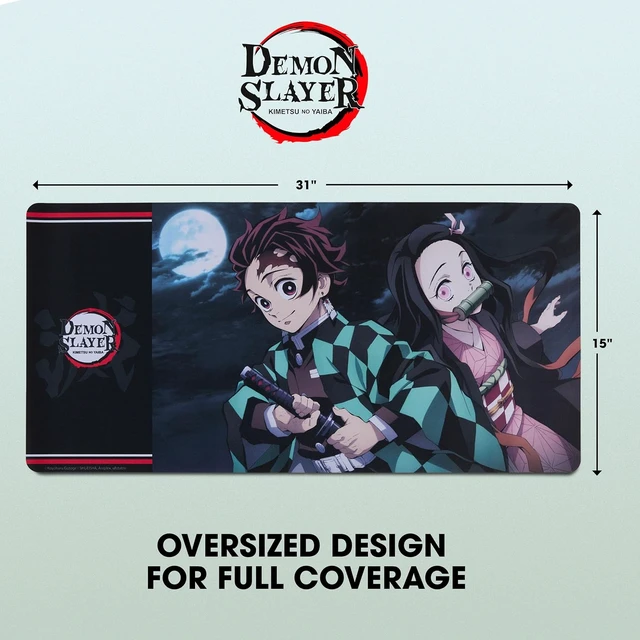 Alt view image 6 of 7 - Demon Slayer Large Gaming Mouse Pad 31x15 XL Computer Desk Mat Anime