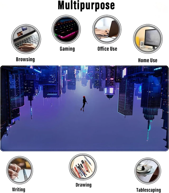 Alt view image 6 of 7 - Anime Desk Mat XXL Gaming Mouse Pad Extended Keyboard Mat Full Desk Accessories 31.5x15.75