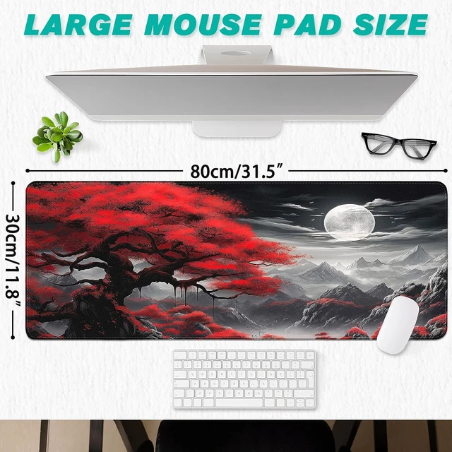 Alt view image 4 of 7 - Gaming Mouse Pad - Desk Mat for Keyboard and Mouse - Anime Mousepad Desk Pad with Non-Slip Base Japanese Large Mouse Pad for Office Desktop Protection Decoration and Daily Use