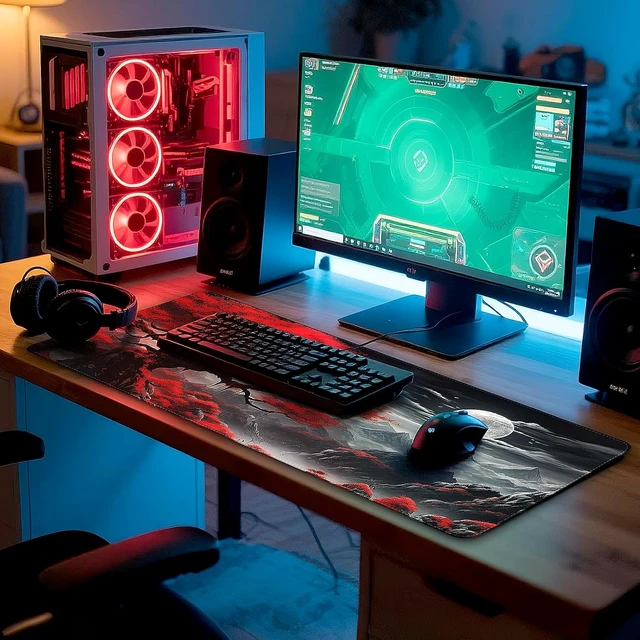 Alt view image 7 of 7 - Gaming Mouse Pad - Desk Mat for Keyboard and Mouse - Anime Mousepad Desk Pad with Non-Slip Base Japanese Large Mouse Pad for Office Desktop Protection Decoration and Daily Use