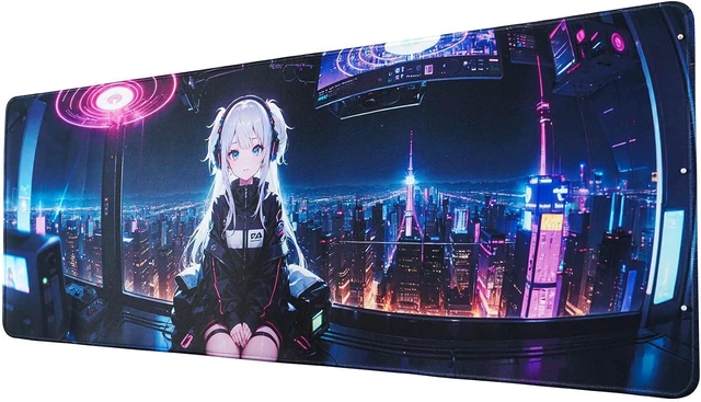 Main image of Anime Mouse Pad Large Mouse Pad Soft Rubber Base Non-Slip Surface 31.5x11.8x0.12inch Long Computer Keyboard Mouse Mat Office Desk Mat Gaming Mousepad. (Cybergirl)