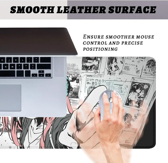 Alt view image 3 of 7 - Anime Girl Gaming Mouse Pad Desk Pad Red Hair Headphones Sketch Style Mousepad XL Large Gaming Mousepad Laptop Keyboard Mat Desk Pad Office Computer Keyboard Laptop Home 31.5x11.8