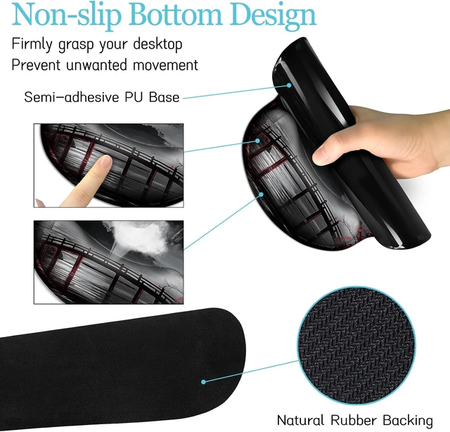 Alt view image 5 of 7 - Japanese Ergonomic Mouse Pad with Wrist Rest Large Desk Mat Set