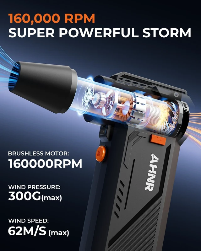 Alt view image 2 of 7 - Compressed Air Duster 160 000RPM Electric Air Duster Blower for PC